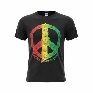 Black T-Shirt with Peace Design